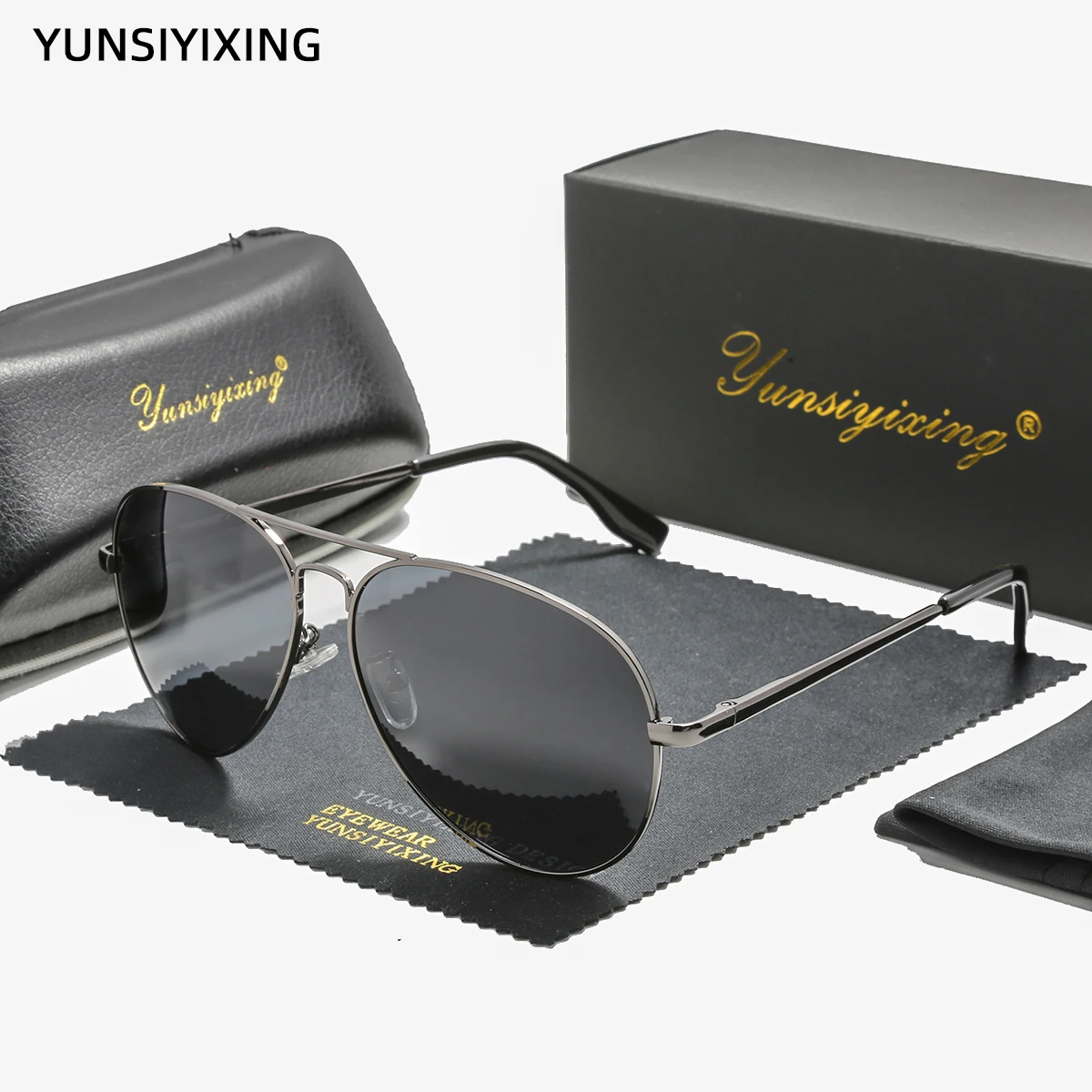 

Мужские Винтажные Металлические поляризованные солнцезащитные очки YUNSIYIXING, классические брендовые солнцезащитные очки Uv400, высококачеств...