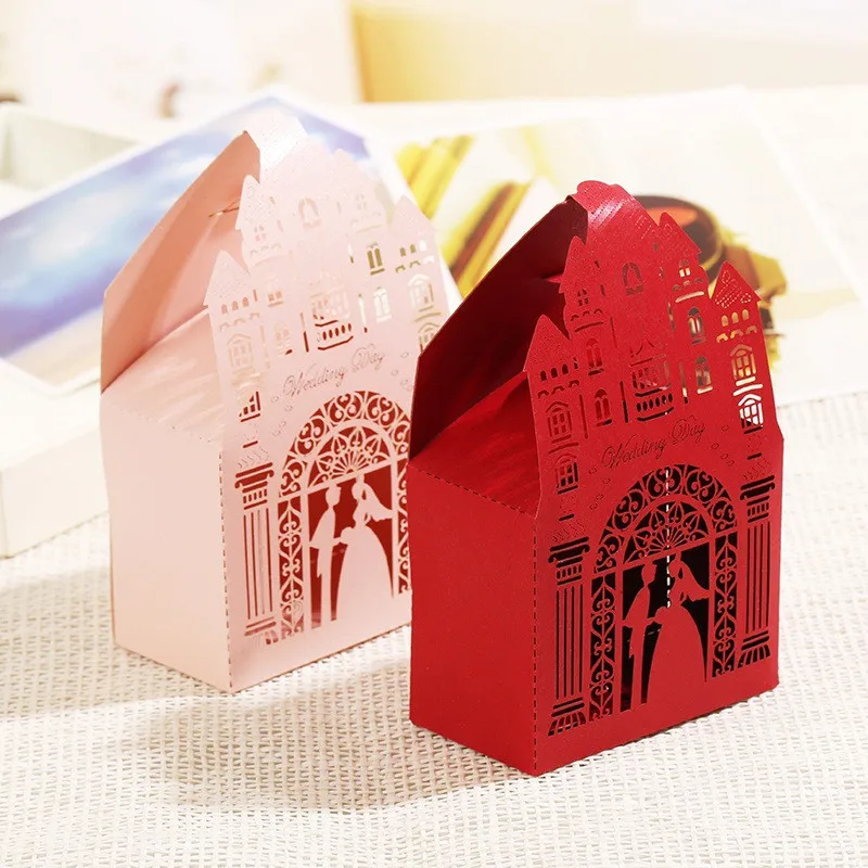 50 шт. Романтический Замок Свадебные подарки коробки для конфет подарочная