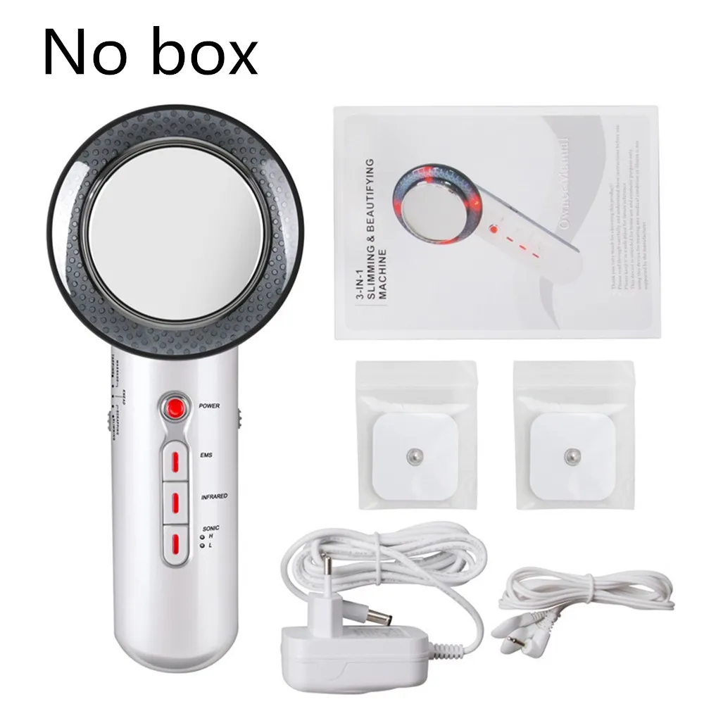 No product box 3 In 1 Intelligent Ultrasonic Cavitation EMS Body Slimming Massager Beauty Fat Removal Therapy Weight Loss Device Anti Cellulite - Цвет: No product box