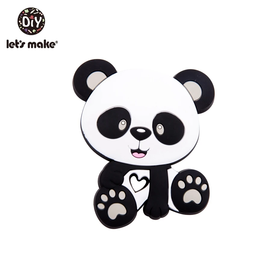 Gray Panda 1 шт. силиконовый Прорезыватель для зубов Bambi Sika олень сенсорная игрушка для новорожденного ребенка аксессуары для ухода за ребенком органический Прорезыватель для зубов - Цвет: Gray Panda