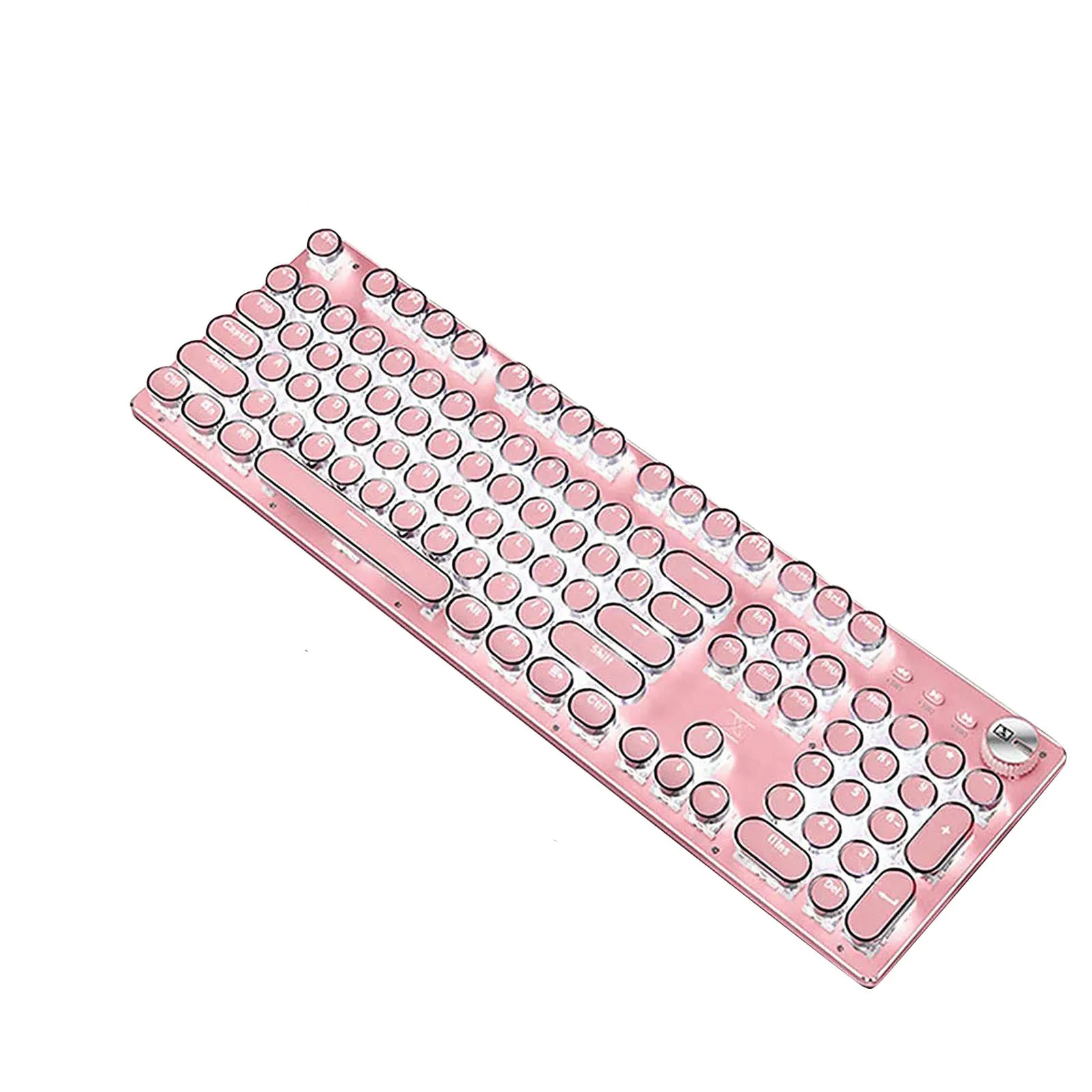 

Gaming Keyboard Retro Punk Typewriter-style Usb Wired Stylish 104 Key Pink Blue Mechanical Keyboard For Laptop Desktop