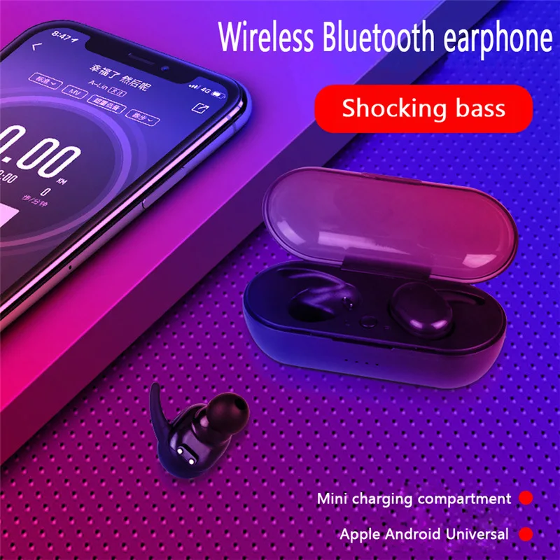 

TWS4 Earphones 3D HD Fingerprint Touch Bluetooth Jerry 5.0 Touch Bass Waterproof Sweatproof Gaming Sport Headset Earphones