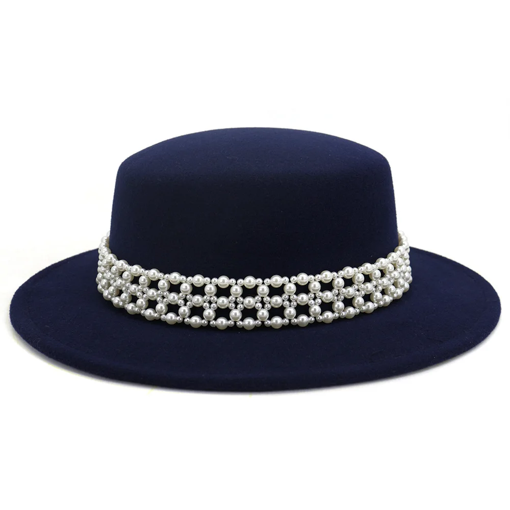 Шерстяной джазовый Fedora шляпы повседневные ботинки для мужчин и женщин кожа Перл