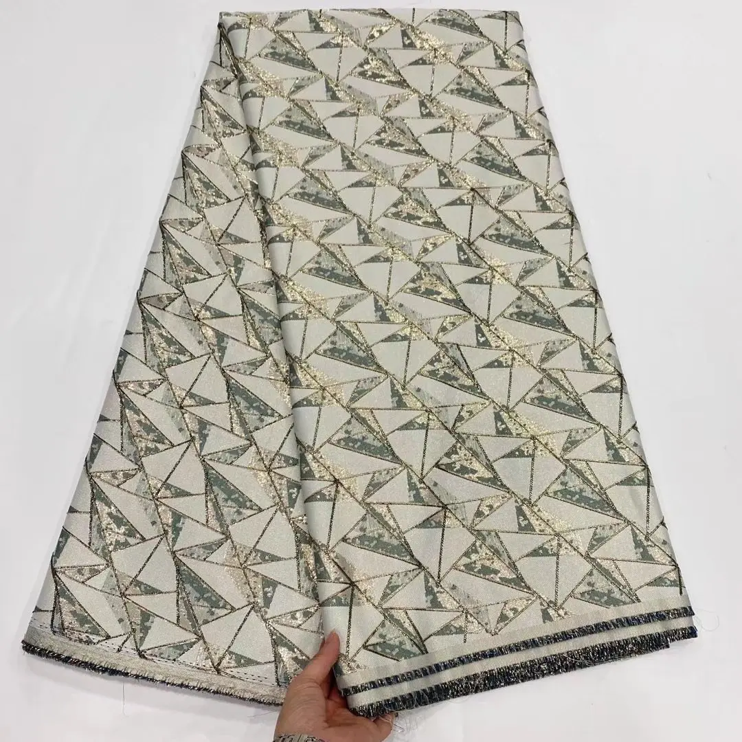 Женское жаккардовое платье бежевое и темно-зеленое вечерние жевное 5 ярдов F009 2021 -