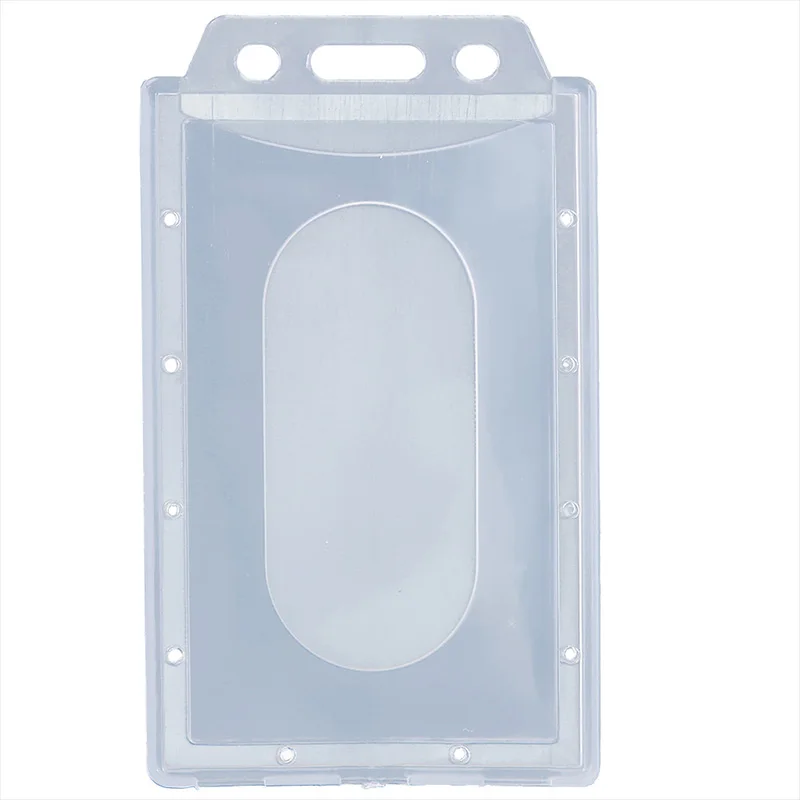 

5Pcs Transparent Plastic Vertical Hard ID Access Card Cover Credit Card Case Badge Holder Double Side Card Holder Card Holder