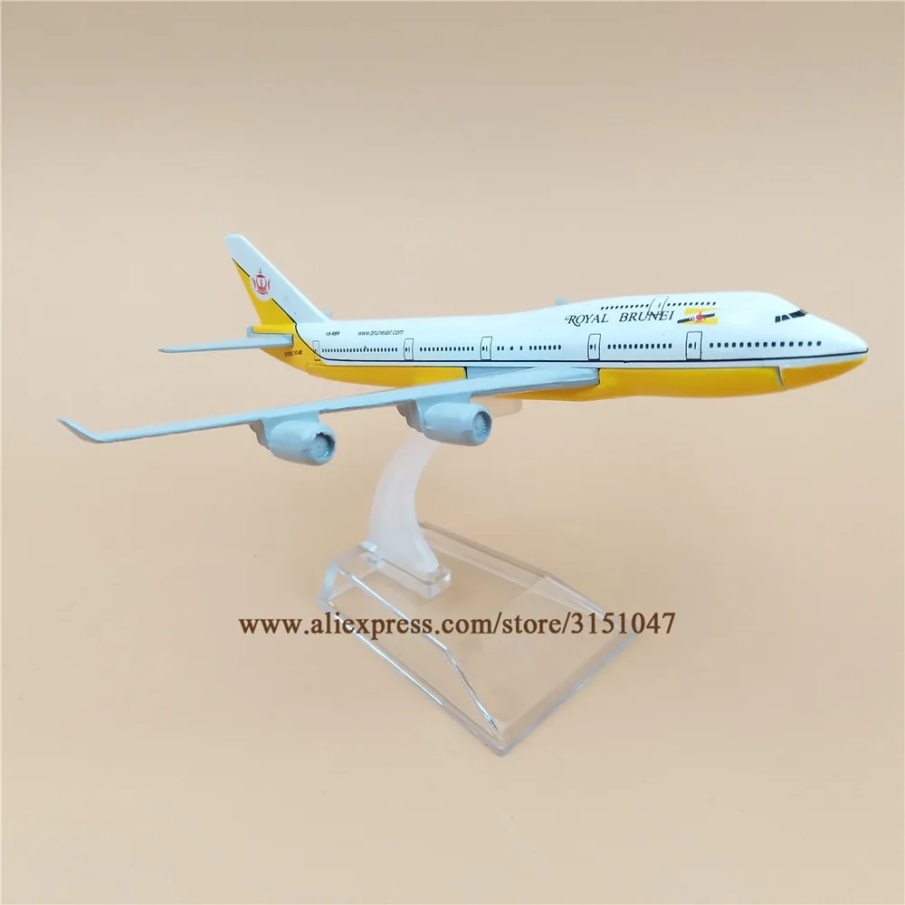 16 см Air Royal Бруней B747 Boeing 747 400 Airlines модель самолета Модель металлический сплав