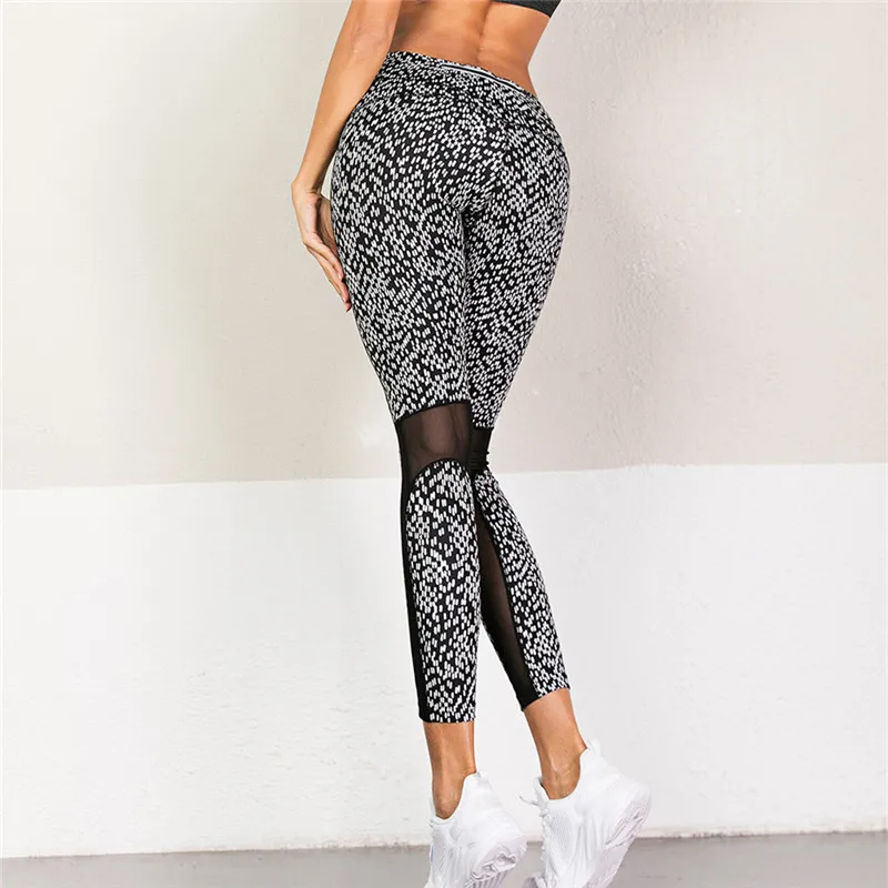 

Sexy Leggings Ladies High Waist Stretch Mesh Stitching Fitness Leggings 3D Printing Autumn And Winter Pants
