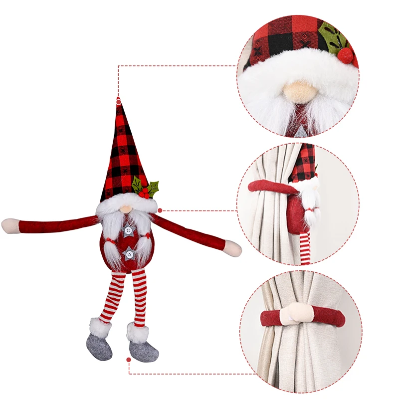 Санта гном кукла занавеска Пряжка рождественские украшения для дома Рождество