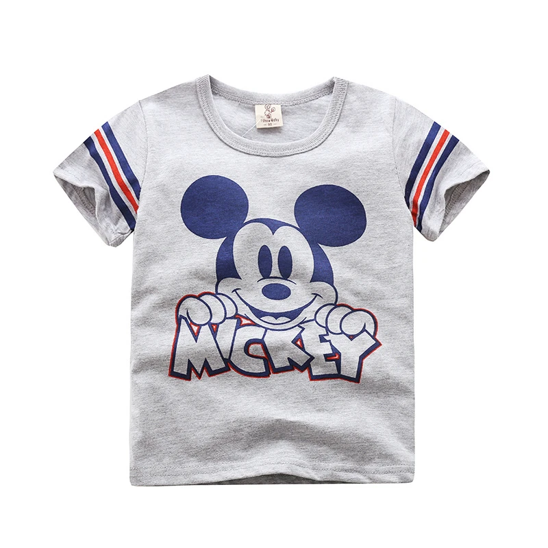 Футболка для мальчиков одежда с изображением Микки модная футболка и девочек