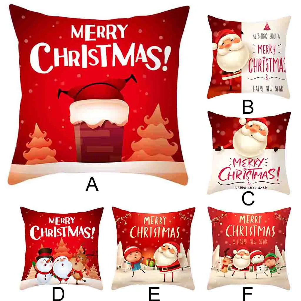45*45 см веселый рождественский Чехол на подушку чехол с мультяшным Санта Клаусом