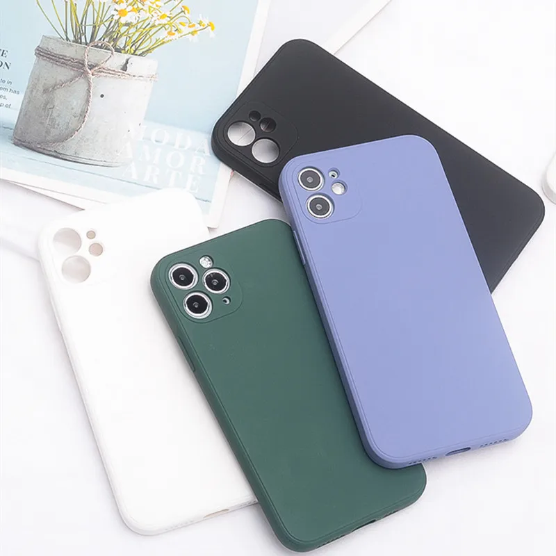 Новый роскошный классический мягкий жидкий силиконовый чехол с квадратным краем