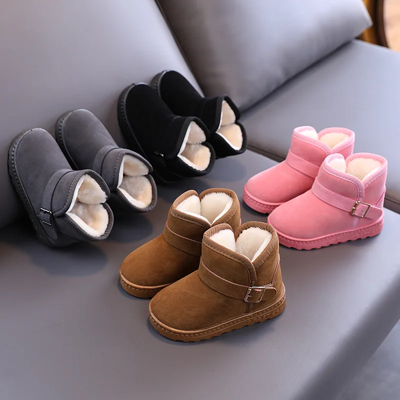 

Children's Snow Boots Boys and Girls Winter New Slip-on Short Boots Cotton Shoes Warm Shoes Soft Bottom Middle and Big Children