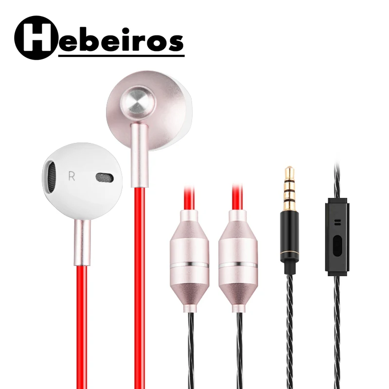 black cable Красочные воздушные трубки анти-излучения наушники-вкладыши для huawei/xiaomi стерео музыка 3,5 мм металлическая гарнитура с микрофоном для iphone/samsung - Цвет: black cable