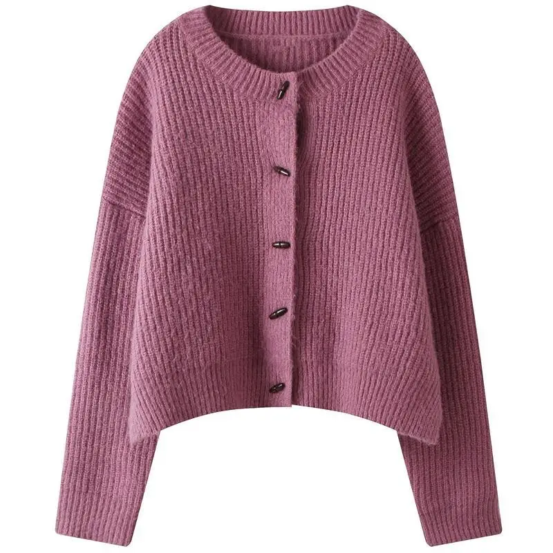 Женский Элегантный мягкий кардиган для студентов Универсальный однотонный с