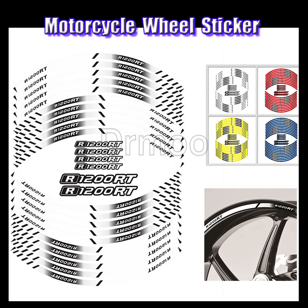 

Motorcycle Wheel 16 PCS Stickers Motocross Reflective Waterporof Decals Rim Tape Strip For BMW R1200RT R1200 RT