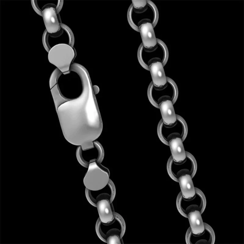 

3D Three-Dimensional Skull Square Pendant Silver-Plated Retro Necklace Fashion Personality Hip-Hop Punk