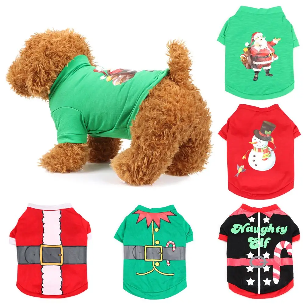 Мягкая осенне зимняя одежда для домашних животных Рождественская Одежда собак