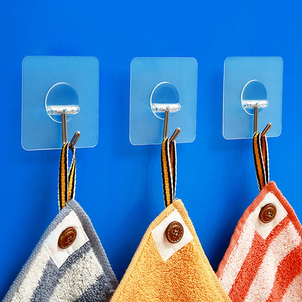 

Strong Paste Sticker Hook For Home Bathroom Kitchen Key Towel Hanger Holder Hooks Waterproof Bathroom Kitchen Heavy Duty Hooks