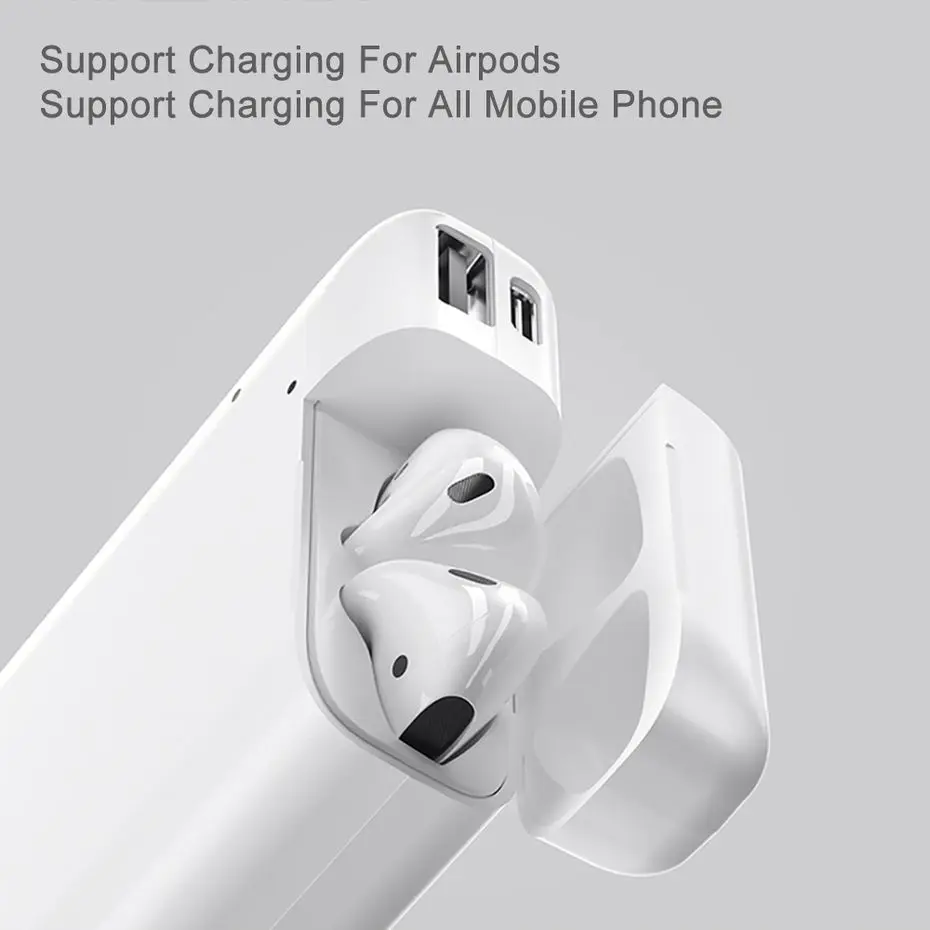 WST 10000 мАч Внешний аккумулятор для Airpods портативное Внешнее зарядное устройство Внешний аккумулятор USB беспроводной внешний аккумулятор для Xiaomi iPhone