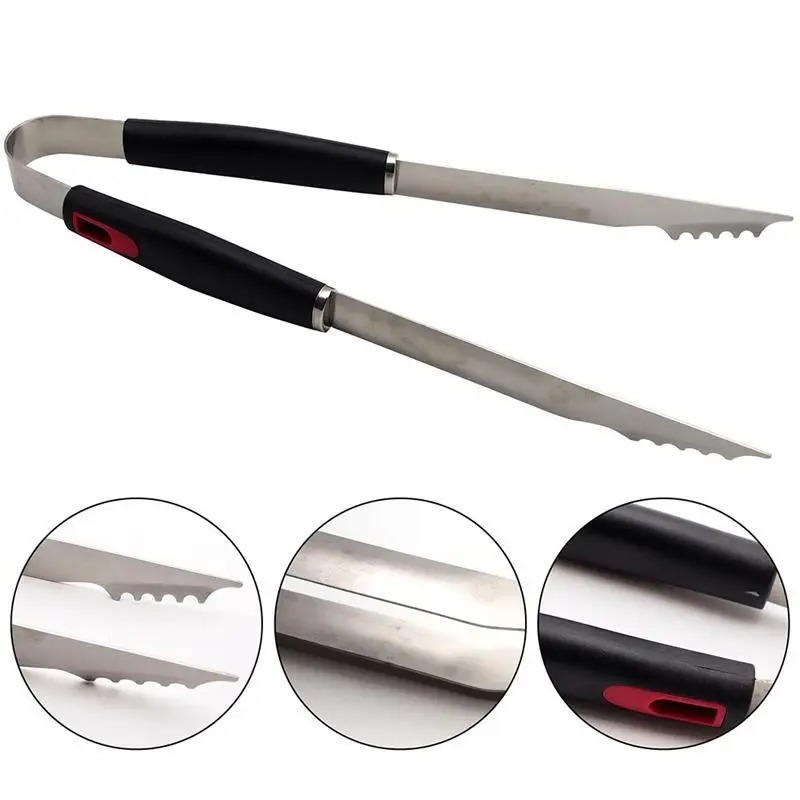 

4pcs BBQ Grilling Tool Set with Aluminum Storage Case Stainless Steel Barbecue Tongs Spatula Fork Brush