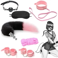 fetish adult sm sex love game toy kit for couples women bondage restraint set handcuff whip nipple clamps gag clitoris vibrator