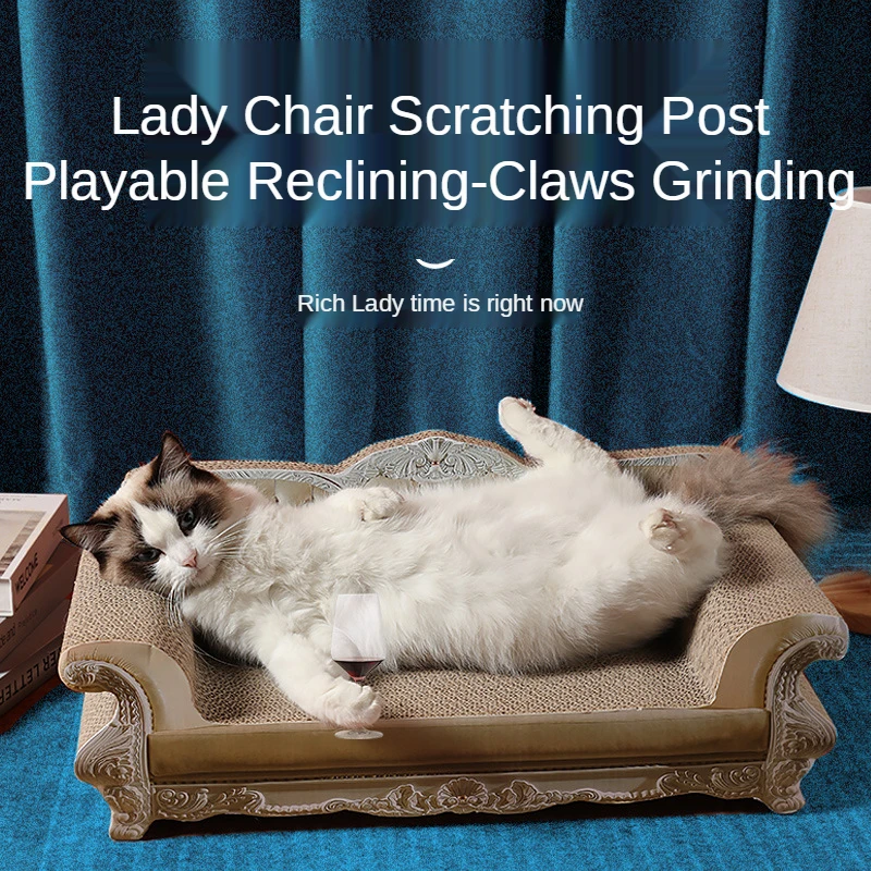 

Стул дворцовый для кошек, креативный диван, игрушка для кошек для сна, износостойкие гофрированные товары для домашних животных, стол для ко...