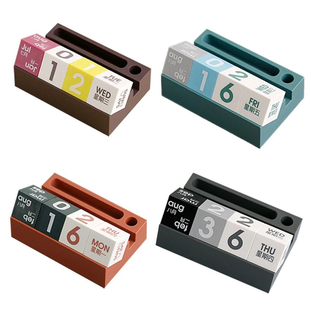 Настольный вечный календарь блоки с ручкой и держателем для телефона 2020 |