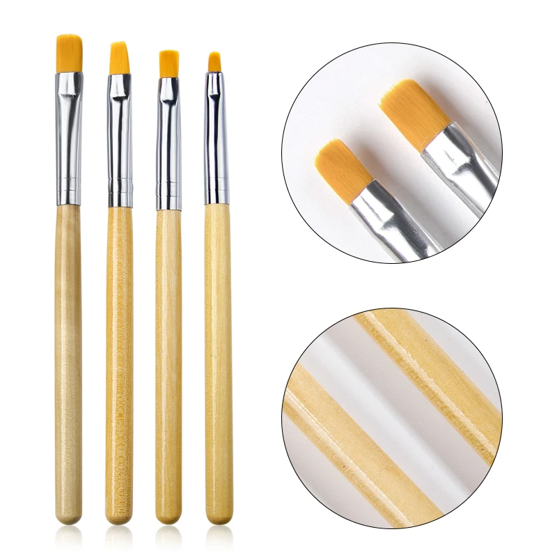 Четыре лилии ногтей кисти ручки акриловые для УФ гель рисования картин набор