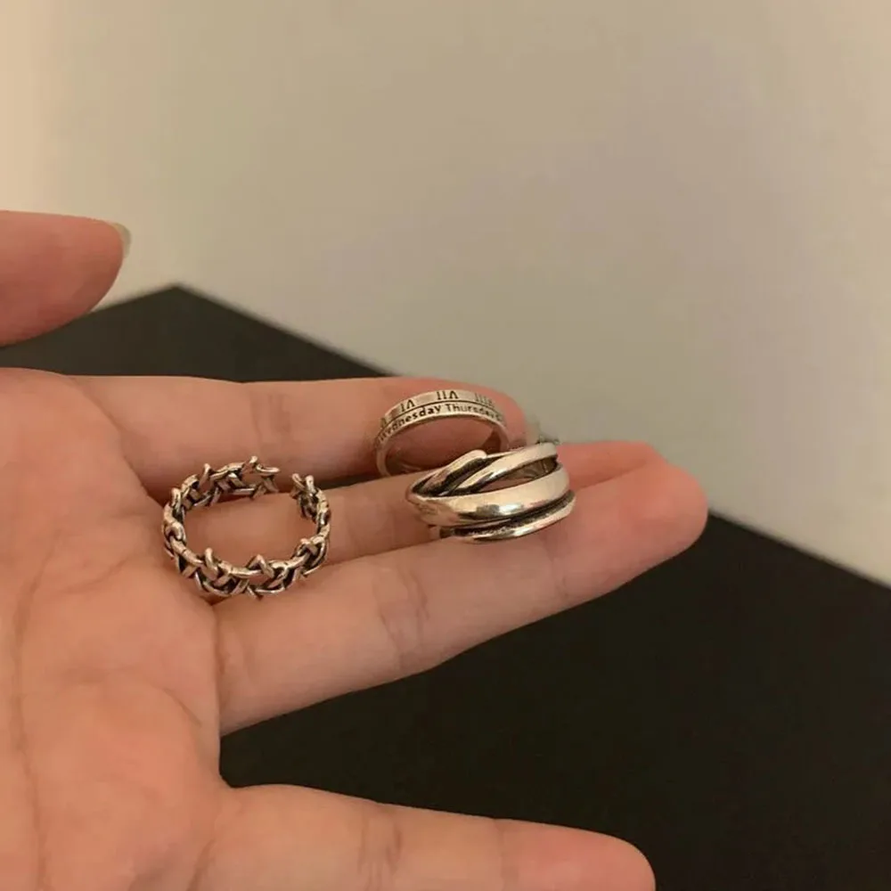 Тайское модное Открытое кольцо в виде гексаграммы для мужчин и женщин ювелирное