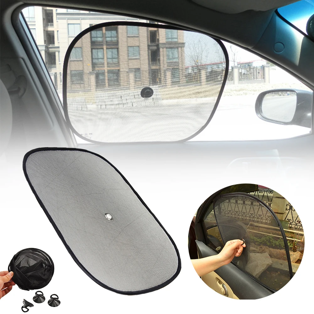

Side Window Insulated car Sunshade Universal Front Rear Window Sun Shade Suction Cup Sun Protection Black mesh 44x36 cm