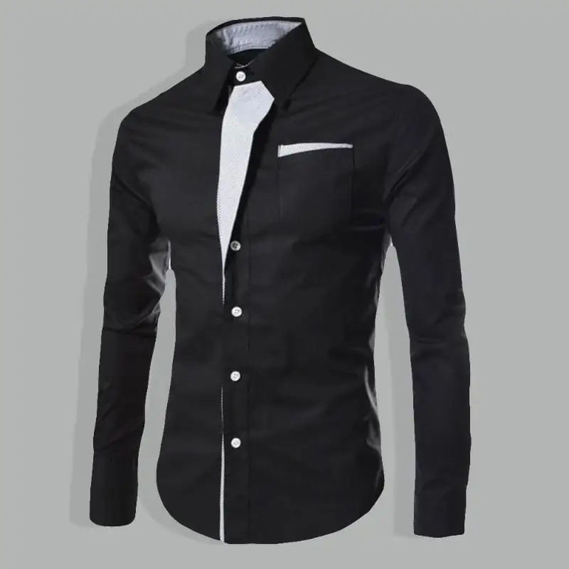 Для Мужчин's рубашки для мальчиков модные мужчин бизнес на каждый день Slim с