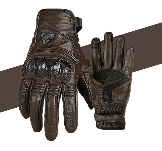 

Motorcycle carbon fiber leather gloves bicycle gloves riding racing anti-fall touch screen rider equipment four seasons 2 colors