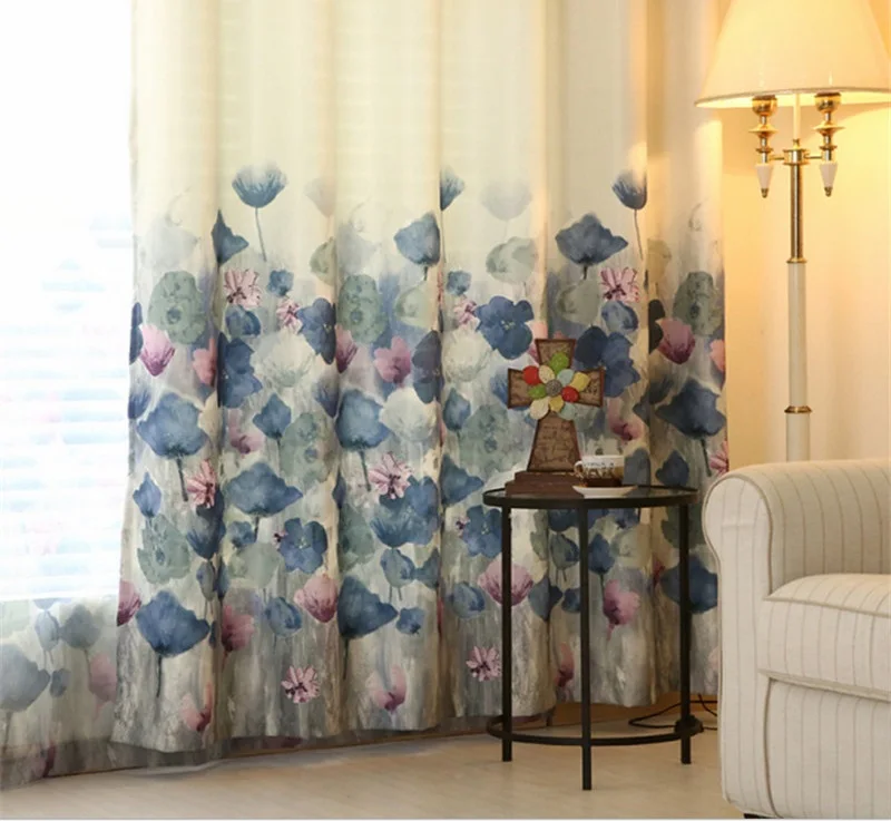 Европейский тип высокого класса затенение экран занавес на окна Лотос лунный