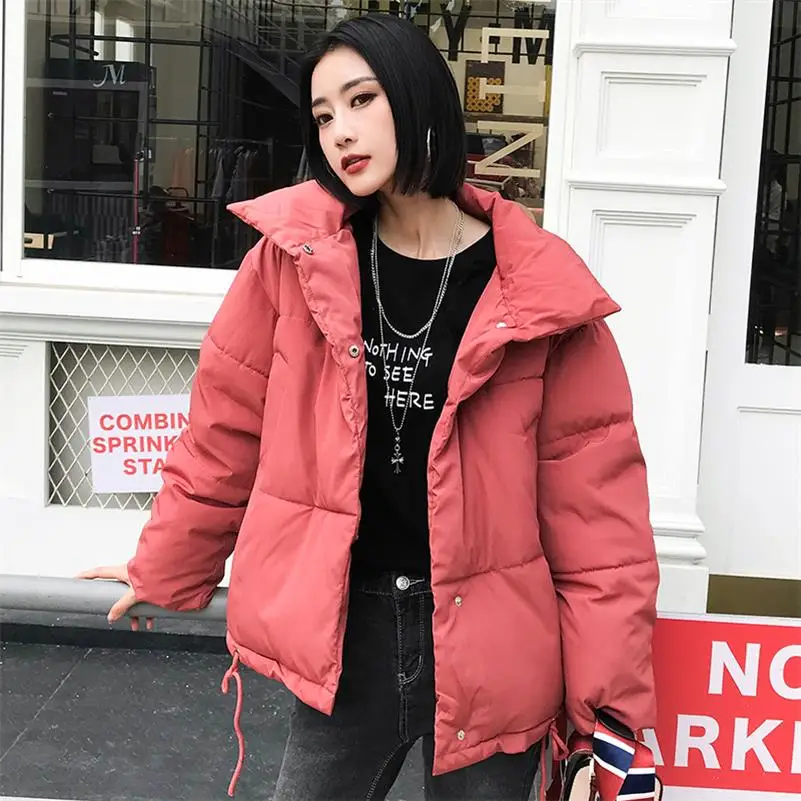 Brick red Осенне-зимняя куртка женская парка s Mujer модное пальто свободная куртка со стоячим воротником Женская парка Теплая Повседневная Пальто размера плюс - Цвет: Brick red