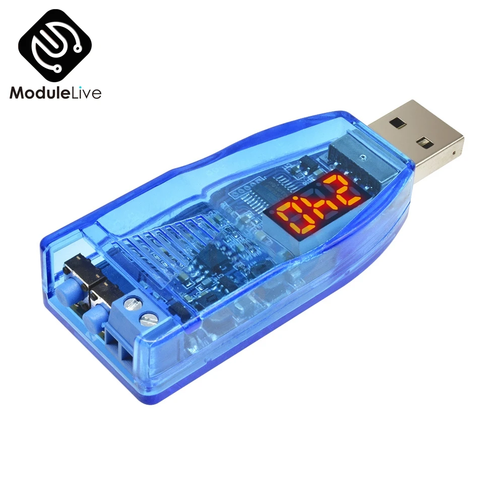 DC-DC 5V to 3.3V 9V 12V 24V Adjustable USB Step UP Down Power Converter Supply Module Red Green Display Voltage Volt Regulator