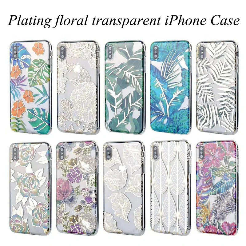 Gold leaf cover floral leaves case for iPhone 11 Pro Max 8 clear XR phone 6 Plus 6s 7 X XS |