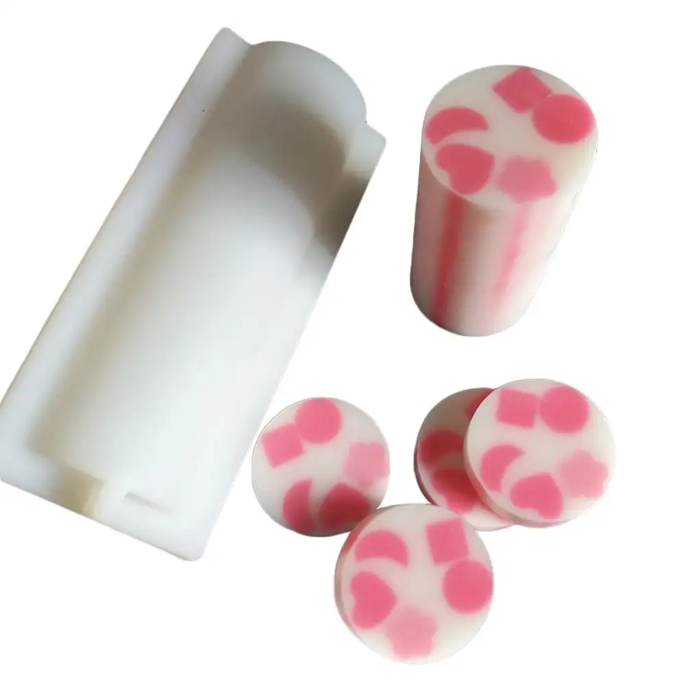 Round Heart Star Shape Hand Soap Tube Model Silicone Mold Long-Cylinder Cold Process Soap Dye for Soap Candle Home DIY Craft