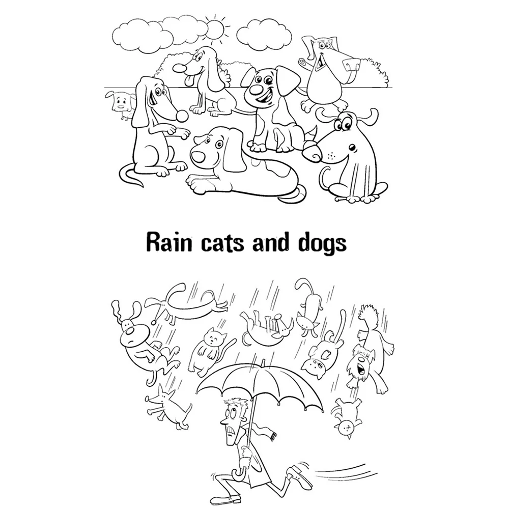 

ZhuoAng Rain cats and dogs Stamp/Seal for DIY Scrapbooking/Photo Album Decorative Card Making Clear Stamps / Seamless Stamp