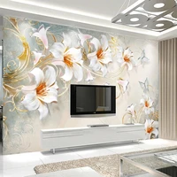 custom modern jewelry embossed 3d flowers mural photo wallpaper wall painting for living room bedroom decor poster 3d fresco