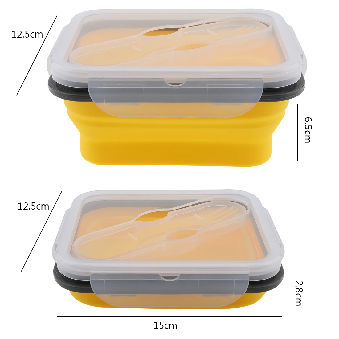 Портативный складной силиконовый Ланч-бокс 700 мл для микроволновой печи