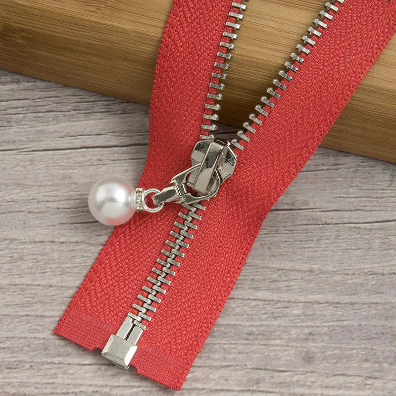redsilver85cm 1/2 шт. 85 см 120 см 5# разъемная застежка-молния жемчужные металлическая молния eco-friendly открытые пальто куртки застежки-молнии для шитья одежды застежки-молнии для рукоделия KY969 - Цвет: redsilver85cm