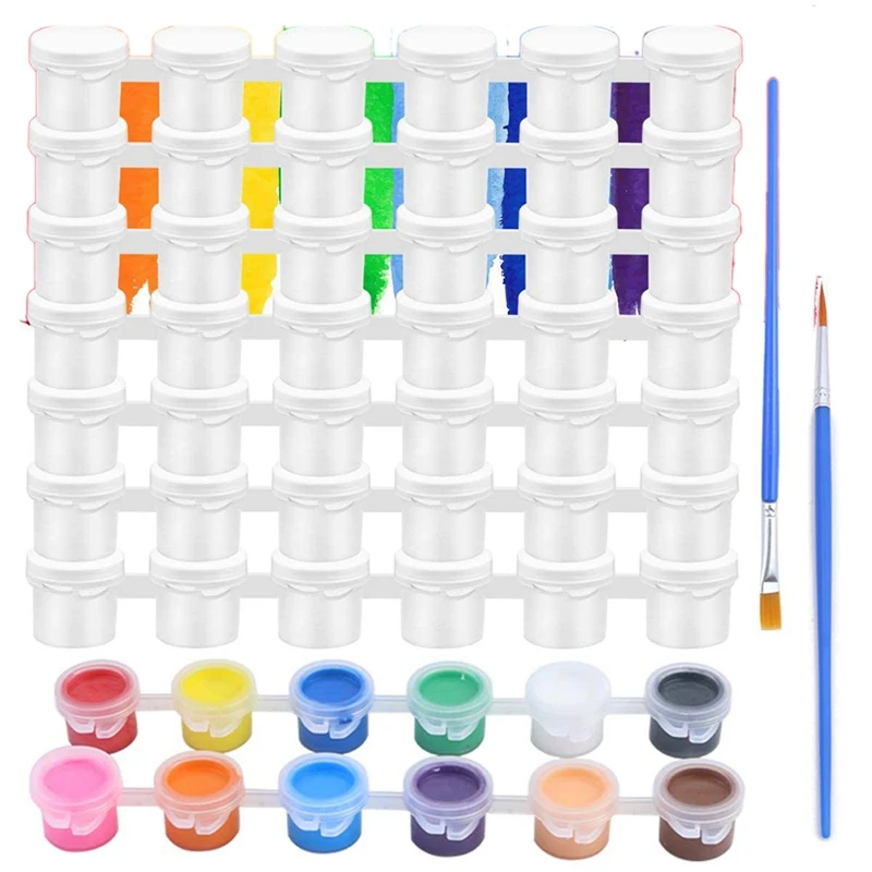 

25 пустых полосок для краски, 150 банок, 5 мл, горшки для краски, горшки для краски, пластиковые прозрачные контейнеры для хранения с 4 кистями