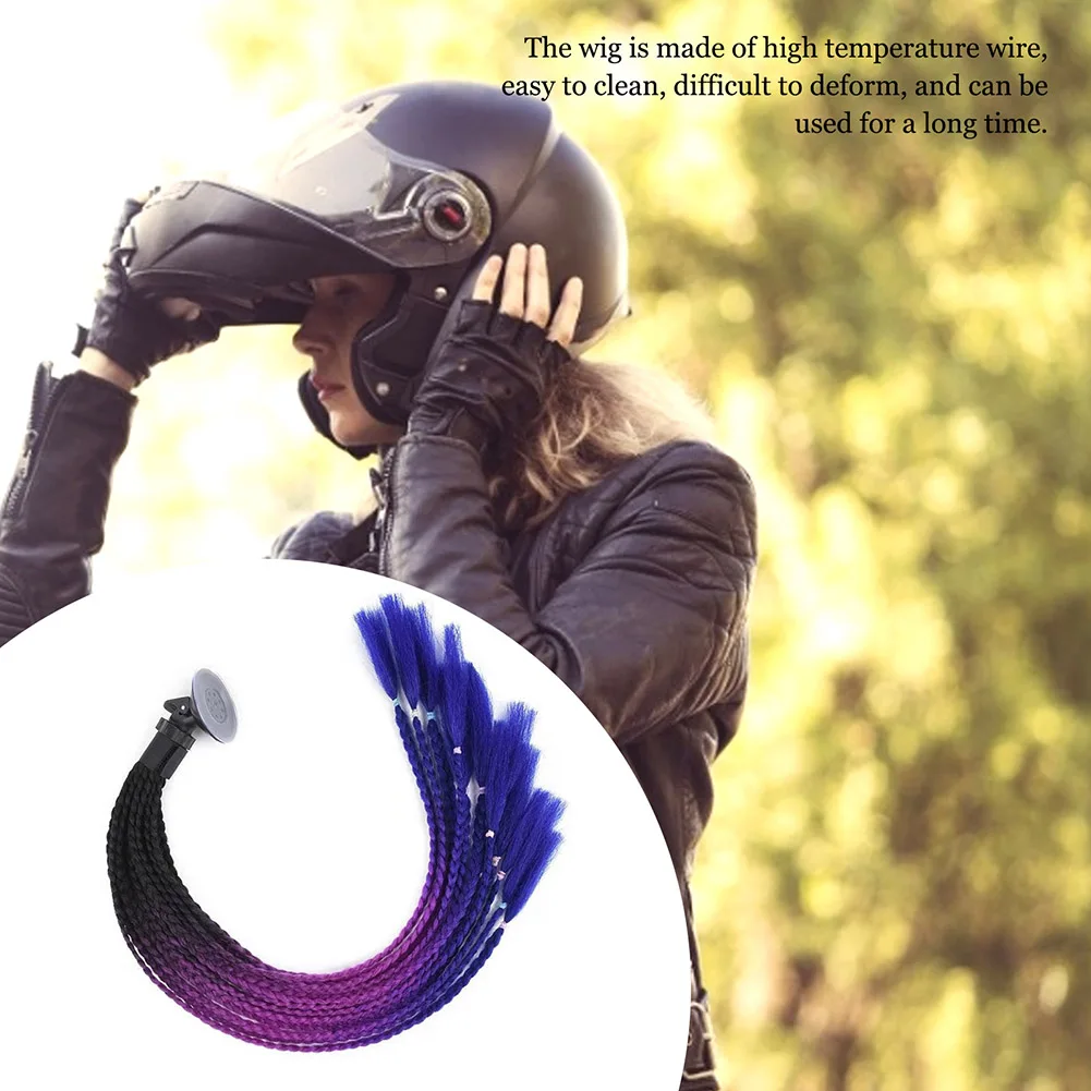 

Twist Braids Motorcycle Ponytail Dirty Gradient Ramp Pig Tail Hair Punk Free Style Biker Helmet Decoration Helmet Accessories
