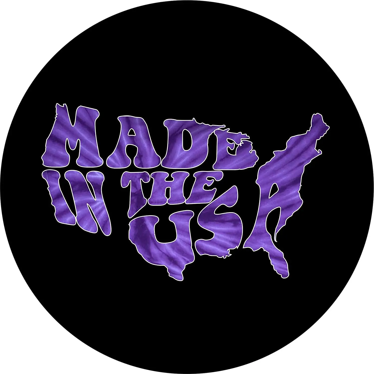 

Крышка шины центральное слово искусство Сделано в США Фиолетовый Tie Dye запасная крышка шины (255/75r17 открытие резервной камеры)