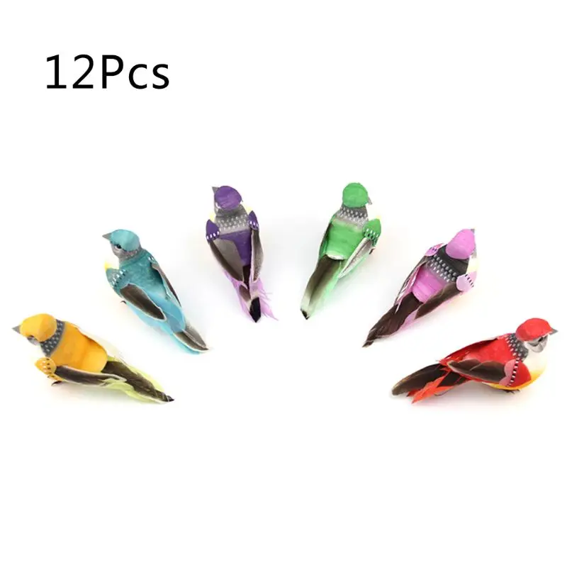 

12Pcs/Box 3D Artificial Foam Bird Simulation Model Imitation Ornament DIY Crafts For Home Garden Party Decoration