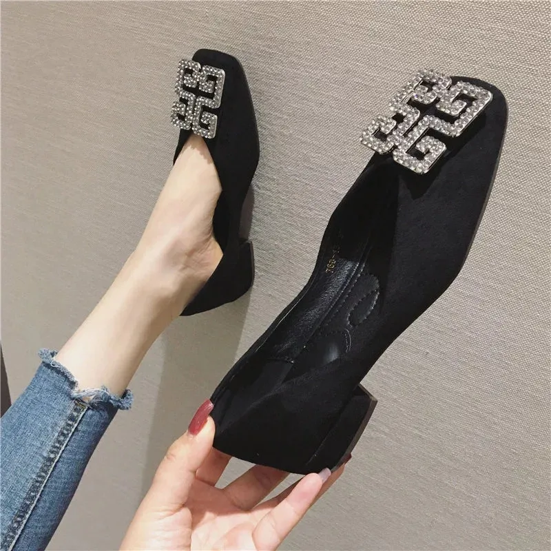 Модные женские туфли на высоком каблуке женская обувь с квадратным носком