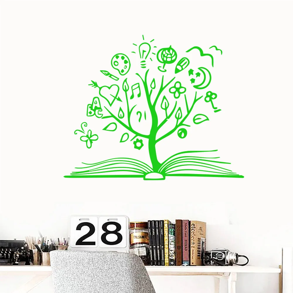 Новинка 2019 наклейка на стену с изображением дерева для книг библиотеки школы
