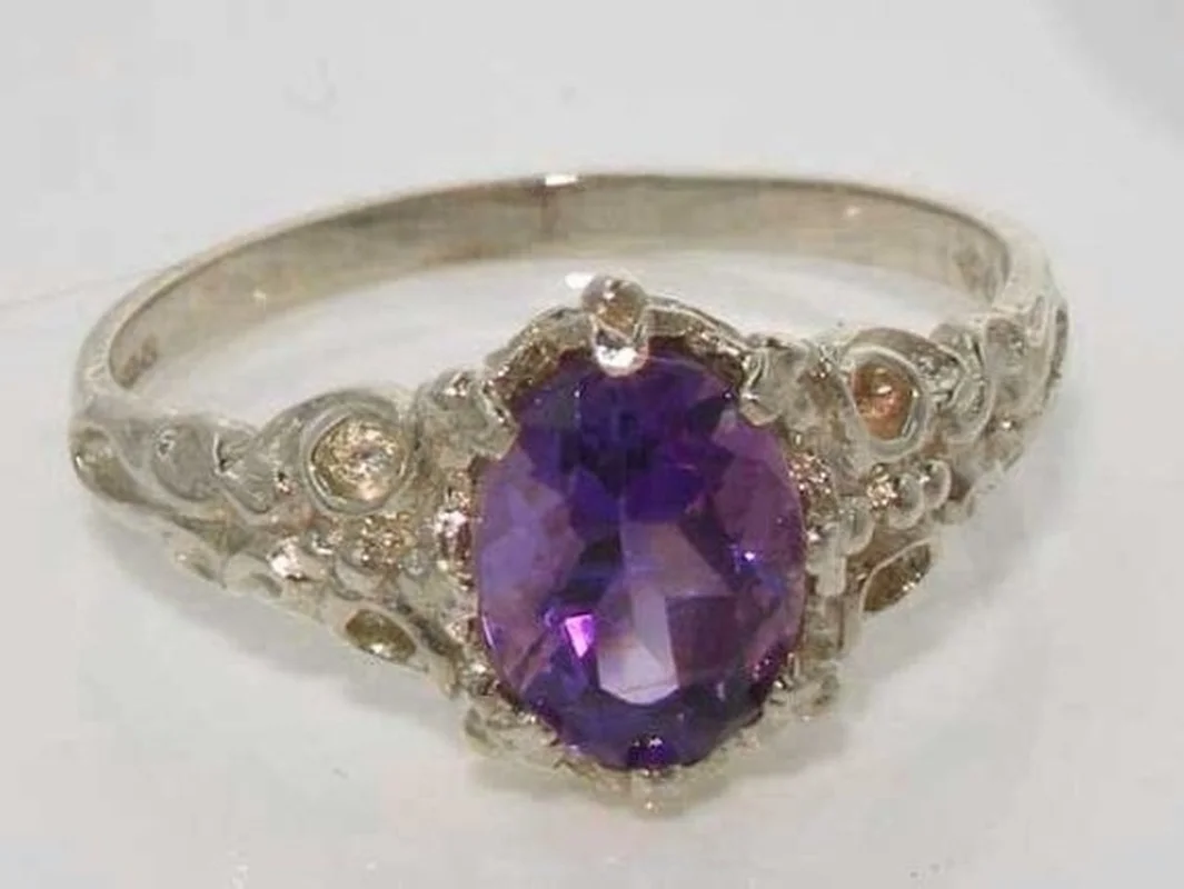 

Deluxe and Exquisite Oval Purple Diamond Female Romantic Ring Engagement Wedding Bride Princess Love Ring Size 6-11