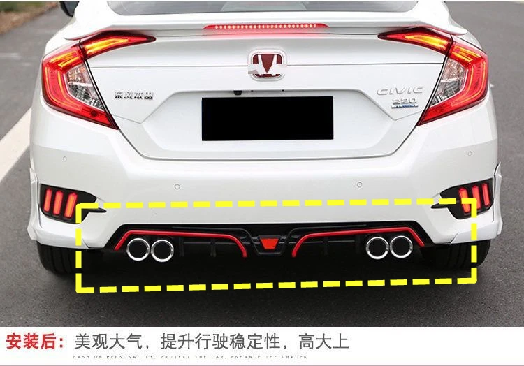 Для Honda Civic Body kit спойлер 2016 2018 для BCK ABS задний передний бампер диффузор защитные