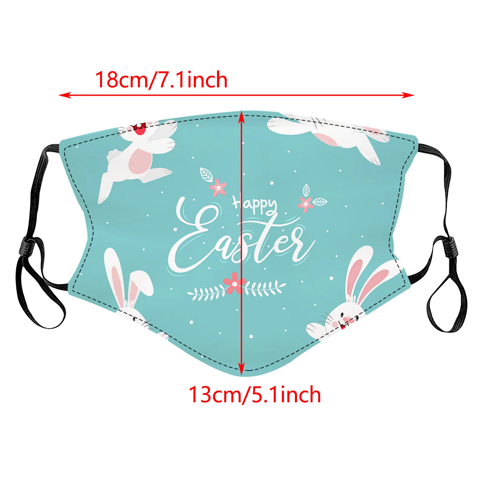 

1PC Adult's Mouth Mask Unisex Easter theme Mask Washable Printing Breathable Adjustable Earloop Mask Face Cover Mascarillas